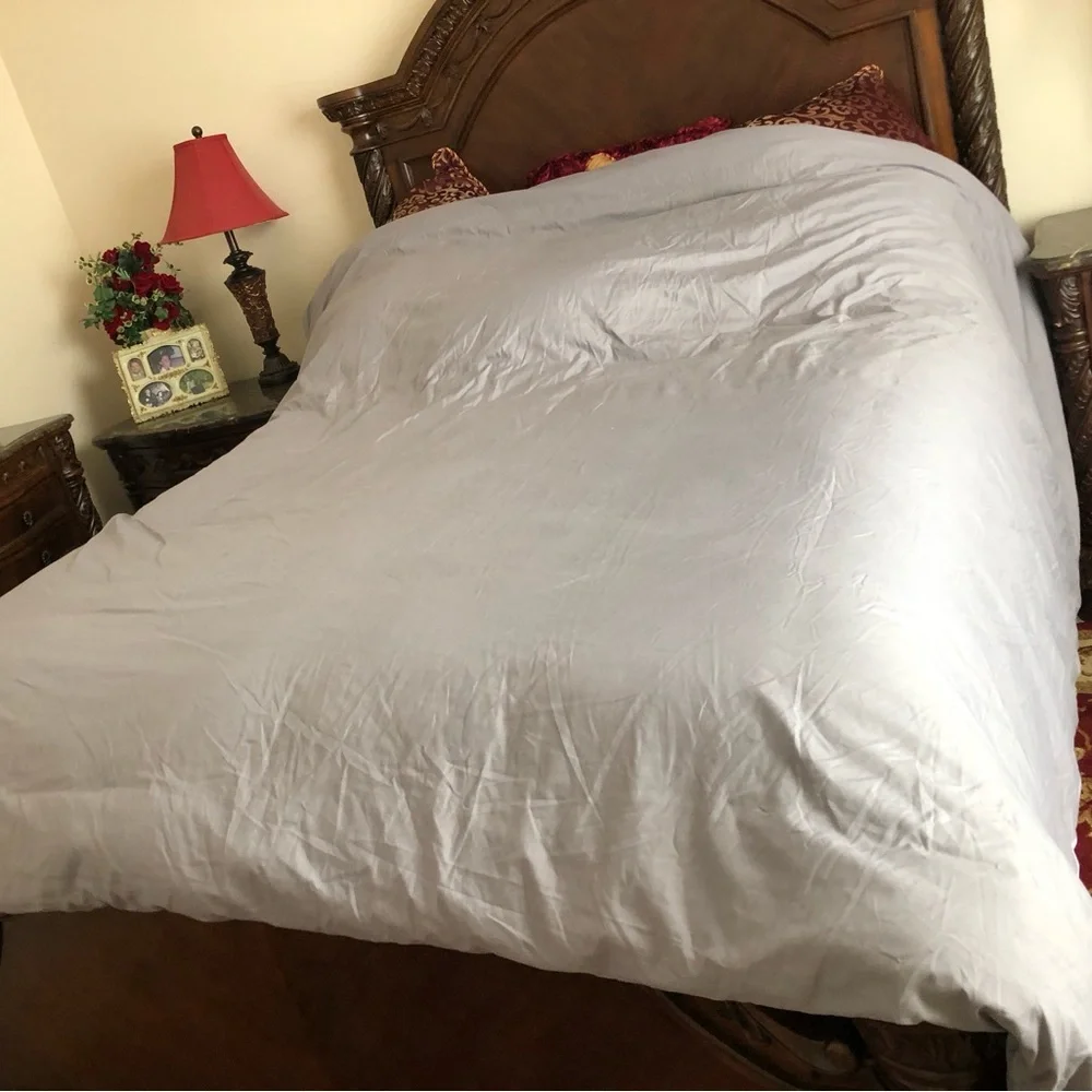 Elegant Gray Duvet with White Insert by Bedsure 98 inches x 84 inches